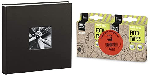 Hama Jumbo Fotoalbum Fine Art, 100 Seiten, schwarz + Hama Fototapes, selbstklebend, 1000 Stück, transparent