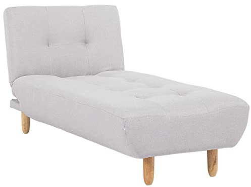 Chaiselounge Stoffbezug hellgrau gesteppt verstellbare Lehne Retro-Stil Alsten