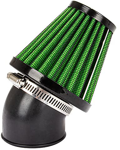 45-48 mm Filtro a Cono PSLER Dell'aria Scooter Filtri Aria Moto Curva a 45 Gradi Attraverso Tubo Utilizzato universalmente per Motocross Pocket Bike(Verde)