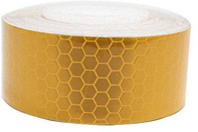 Tuqiang® Cinta Reflectante Adhesiva para Coche Moto Bicicleta Ropa Mochila Alta Intensidad Pegatina Autoadhesivo Seguridad Advertencia Cinta 1 Piezas Amarillo 3m x 2.5 cm