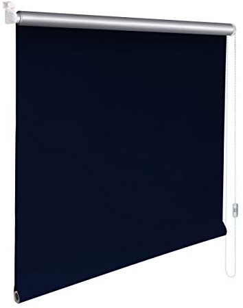 Sonnenschutz-HH® - Mini Thermo Verdunkelungsrollo Thermorollo Minirollo Rollo KLEMMFIX Seitenzugrollo Kettenzugrollo inkl. Klemmträger ohne Bohren - Außenmaß Breite 140 x 130 cm Höhe - blau