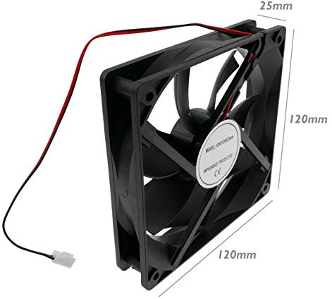 BeMatik - Ventilateur de châssis 120 x 120 x 25 mm de 24 VDC pour boîtier d'ordinateur (VL028)