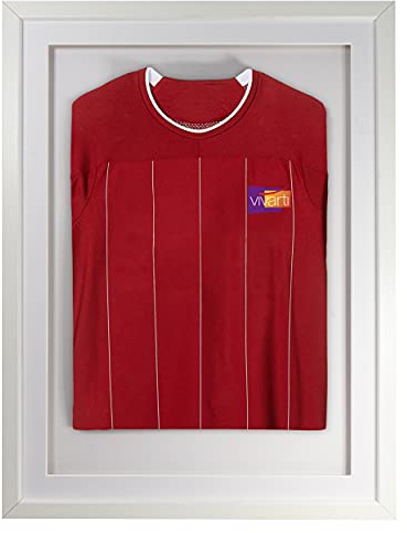 Vivarti DIY Junior 3D Mounted Sports Display Frame - Football, Rugby, Band T-Shirt Shadow Box - 50 x 70cm - White Frame, Mount, Backing Card