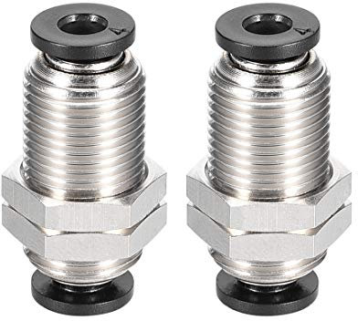 sourcing map Straight Pneumatic Push to Quick Connect Fittings Bulkhead Union 4mm Tube OD X 4mm Tube OD 2pcs