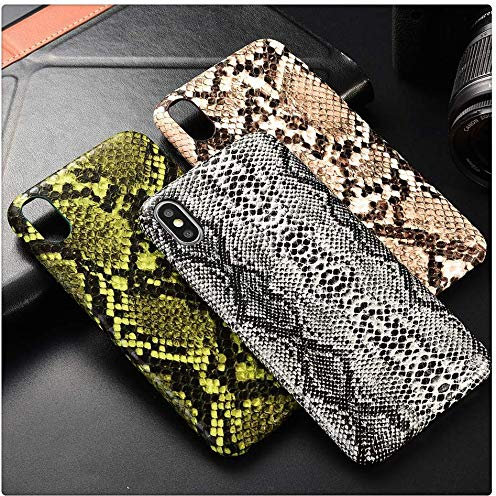Mixneer Snake Skin Case Compatible with iPhone, Snake Skin Print Phone Case PU Leather Cover Case Crocodile Texture Soft Back Cover (Snake Green, Compatible with iPhone 11 Pro)