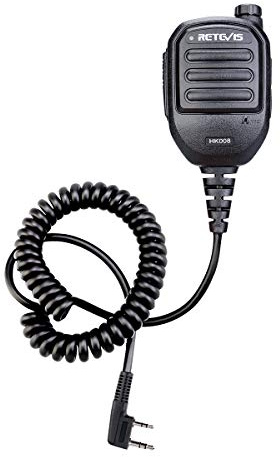 Retevis HK008 Shoulder Speaker Mic, Volume Adjustable Microphone, 1 Pack | for RT68/RT85/RT81/RT86/RT19, Compatible with Baofeng UV-5R/BF-F8hp/5RM Walkie Talkie