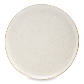 House Doctor Plato grande Pion Blanco | Vajilla moteada de loza | Diseño danés atemporal para una sensación de vida Hygge, grande, color blanco crema