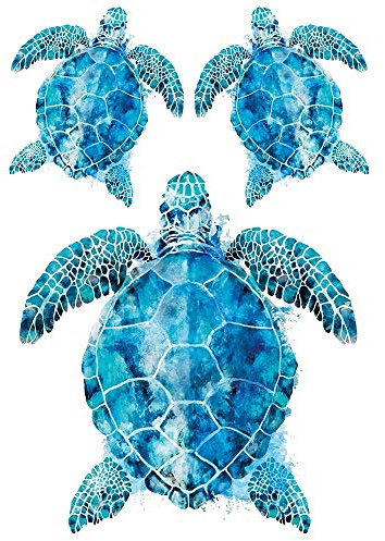 Ideen mit Herz Color Bügeltransfers, DIN A4, filigran ohne Hintergund | Textilien wie T-Shirts & Taschen mit Bügelmotiven verzieren | Bilder schnell & einfach aufbügeln | Textildesign (Schildkröten)
