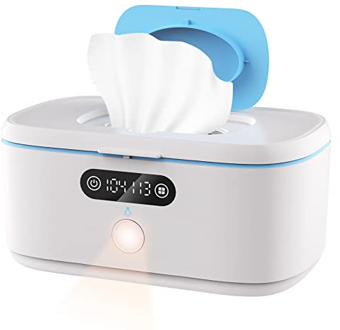 Bellababy Wipe Wamer for Vehicle and Home Use, Baby Wet Wipes Dispenser and Diaper Wipe Warmer with Night Light,Temperature Display,No Need Water and Sponge, ℉ and ℃ Convertible