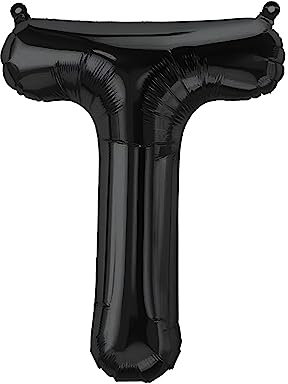 Folienballons Buchstaben Schwarz - 40/80/100 cm für Geburtstag Hochzeit Party Dekoration Happy Birthday JGA Geschenk Luftballon Abschluss Riesenballon ABI groß XXL klein Black Jungen (40 cm - T)