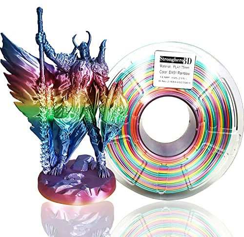 Stronghero3D PLA 3D-Drucker-Filament, 1,75 mm, EX51 Regenbogen, 1 kg für Ender3