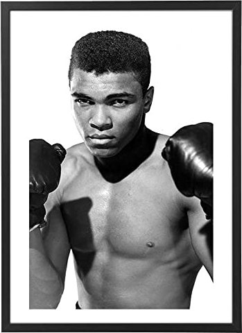 Poster Kunstdrucke Gemälde Bilderrahmen – berühmte Ikonen – verschiedene Größen verschiedene Farben Made in Italy – Wandset Wohnzimmer Schlafzimmer Schlafzimmer Küche (Muhammed Ali)