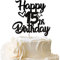 1 Stück Happy 15th Birthday Cake Topper Heart Star 15 Fabulous Tortendeko Prost auf 15 Jahre alt Fünfzehn fabelhafte Tortendekorationen 15 Geburtstag Party Kuchen Dekoendeko Schwarz
