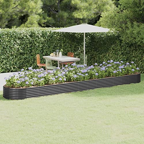 WIFESE JardinièRe Acier Enduit De Poudre 544x100x36 Cm Anthracite Jardinieres Exterieur Jardiniere Bois Jardiniere Balcon Carré Potager Bacs ã Fleurs