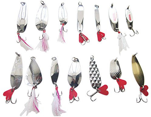 Nicfaky 30 esche da per filatori ganci cucchiaini luccio trota salmone esche set modello: stile 6
