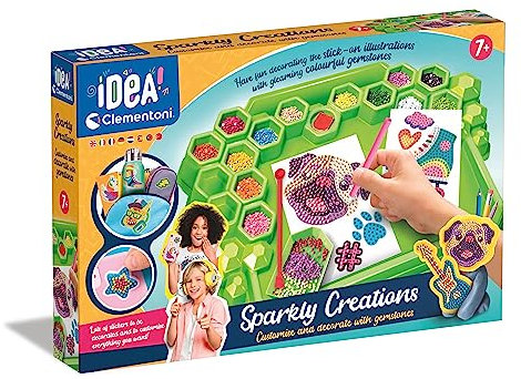 IDEA Clementoni Funkelnde 3D Edelstein Sticker - Diamond Painting Aufkleber Set - Kreativ-Spielzeug für Kinder ab 7 Jahren, 18716