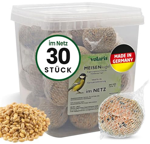 Eggersmann volaris 30 Stück Meisenknödel MEISENkugel mit Netz 2.7 kg | Körnerkugel für Wildvögel | Nährstoffreiches Ganzahresfutter für alle Vogelarten