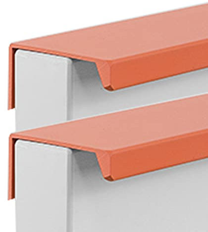 2 Stück Schubladengriff Versteckter Schrankgriff Unsichtbarkeit Möbelgriffe Aluminium Türklinken Rechter Winkel Knöpfe für Kleiderschrank,Schlafzimmer,Badezimmer (Length 120mm,Orange)