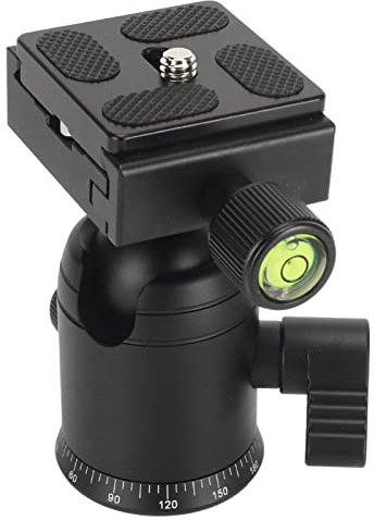 Septpenta Tripod Ball Head, 360° Panoramic All Metal, 3/8in Thread Metal, Maximum 8Kg / 17.6Lb, Multi Knob for Monopod, Camera Slider, Installation Of Cameras, DV, Cell Phones, Binoculars