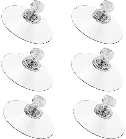 PLABBDPL Grandes Almohadilla Ventosa de Plástico Ventosa de Goma Transparente Anticolisión Perno Tuerca de Metal Reemplazo Ventosa Fuerte PVC Transparente con Tuerca Tornillo,6Pcs