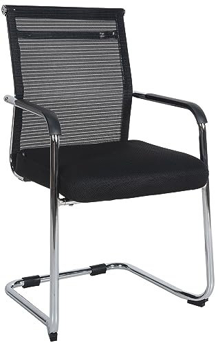 CLP Besucherstuhl Denny Mit Polsterung Und Stoffbezug I Freischwinger Mit Metallgestell Und Armlehnen, Farbe:Chrom