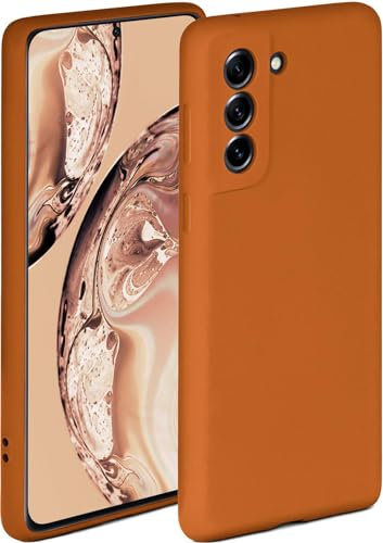 ONEFLOW Coque de protection souple en silicone avec bords surélevés et double couche Compatible avec Samsung Galaxy S21 FE 5G Marron mat, SO-2261214-H-BRAUN