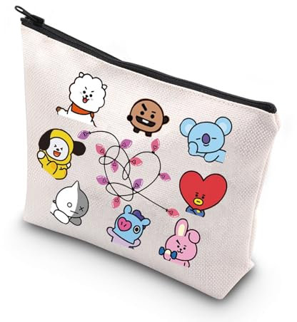 KUIYAI K-Pop-Charaktere-Tragetasche, Motiv: Angstmütter, Make-up-Tasche, Introvertiertes Geschenk, Kpop Merchandise, Bt21
