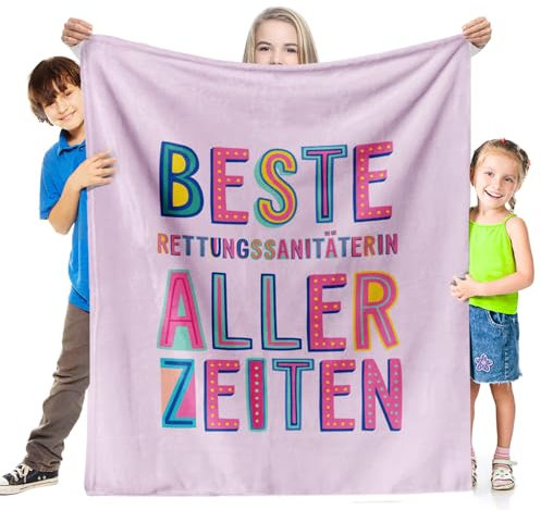 Facepot Rettungssanitäterin Geschenk Kuscheldecke (130x150cm) - Geschenke für Heldin im Rettungsdienst zum Geburtstag, Ruhestand, Jobwechsel oder Danke - Beste Rettungssanitäterin Aller Zeiten