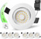 Einbaustrahler LED 230V Dimmbar Weiß LED Spots 5W 4000K Neutralweiß 3 Stufige Dimmbar Einbauspot 68mm Einbauleuchten 45° Schwenkbar Deckenspots Spots Deckenleuchte Flach 30mm für Badezimmer, 6er Set
