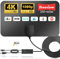 Upgraded Indoor Digital TV Aerial - Smart Antenna With Booster 250+ Miles Long Range Reception for Freeview Support 4K 1080P HDTV & 16.4ft Coax Cable
