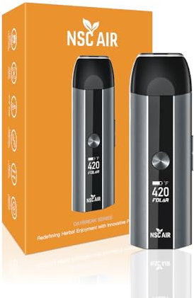 Vaporizer Verdampfer mit LED Display | USB-C Schnellladung (50 Min) | Großer Temperaturbereich 180°C - 360°C, 100x32mm | Dampfen Smoke Herb Dry Kraut (Nikotinfrei) (Grau)