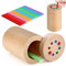 Mittimiya 8 Farben Sortierspiel, Montessori Spielzeug ab 3 Jahr, Motorikspielzeug, Holzspielzeug Sensorik Spielzeug Baby (Gelb (Zylindrisch)