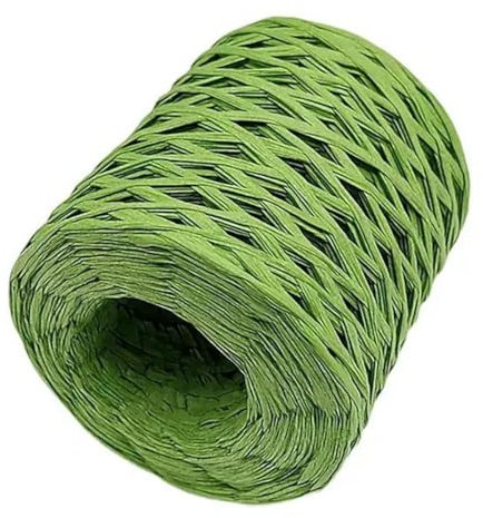 Raffia Straw Paper Lightweight Palm Packaging Rope Decoration Ornamental Paper Ribbon for Gift-Green