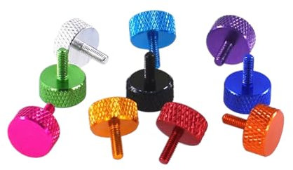 M3x8 Colorful Aluminum Computer Case Fan and Side Panel Screw, Orange, M3x8mm-10 Pcs