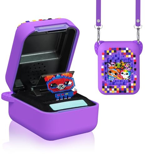 Silikon-Schutzhülle für digitale Haustiere, interaktives Spielzeug für Bitzee, virtuelle Maschine für Haustiere, weiche Schutzhülle mit Umhängeband (lila)