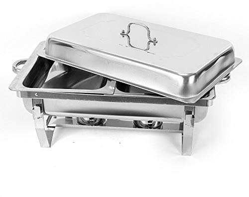 QUIOTUIR Chauffe Plat Electrique Chafing Dish Buffets Chauffants en Acier Inoxydable avec Porte-Combustible Chauffe-Plats Chafing Dish Buffet