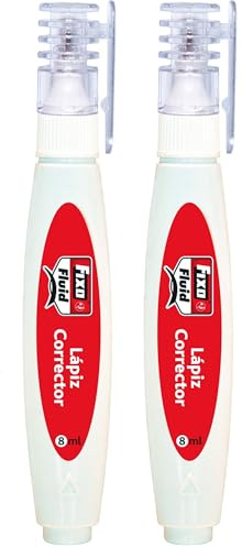 FIXO Fluid 00030600－Lápiz corrector de escritura blanco (Paquete de 2)