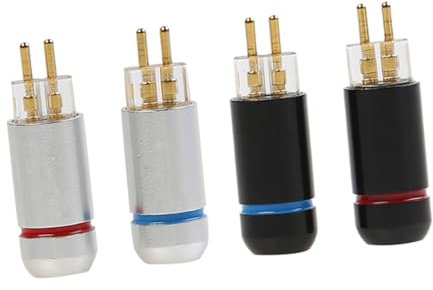 jojofuny 2pcs Hifi Headphone Compatible Headphone Jack Metal Audio Adapter Pin Adapter Audio Leads Easy to Replace Connector