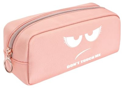 FINPAC Federmäppchen Mäppchen - Große Kapazität Federtasche Stiftetasche Schlamperbox Bleistiftbeutel Schulmäppchen für Schule Büro, Don't Touch Rosa