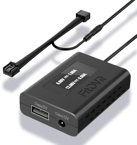 FitDVR Dash Cam Power Adapter (5-Pin) for Mazda CX-5, MX-5, Mazda 3, Mazda 6 with Auto-dimming mirror, LED display USB Power Source, Easy to Install, 5V 12V Output (D3-051)
