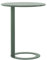 Moderno tavolo laterale a forma di C per soggiorno, letto o divano, tavolo da caffè rotondo con telaio in metallo compatto ed elegante tavolino per piccoli spazi, verde, 48 x 74 cm