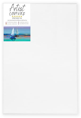 GP TONER Toile à Peindre Blanc Toiles Fournitures Artiste Peinture Différentes Tailles Lattes de Bois 60x80 cm Adaptées pour Acryliques, Huile, Aquarelle, Enfants, Débutants