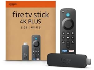 Amazon Fire TV Stick 4K Plus streaming device, supports Wi-Fi 6, Dolby Vision/Atmos, HDR10+, find TV programmes faster with Alexa+