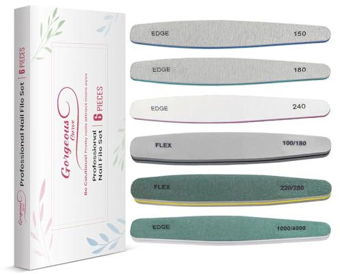 Nail File and Buffer Set, Professional Set of 3 Nail Buffer Blocks for Natural Nails
