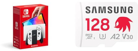 Nintendo Switch-Konsole (OLED-Modell) Weiß + Sonic microSD Karte