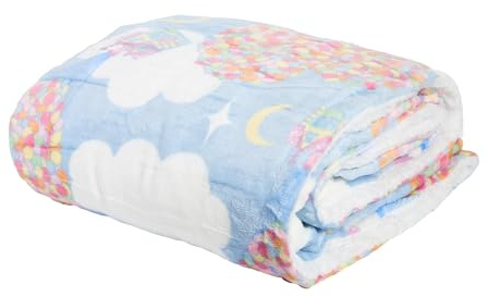 Skinnydip Disney Up! House Blanket, Multicolor Polyester Throw, Cozy Blanket, Super Soft Fleece Inner Lining, Double Size, for Lounging & Naps
