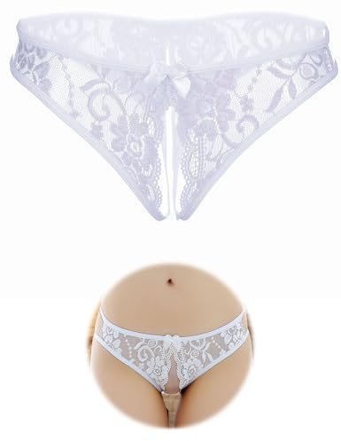 FULLJOYLOVE Damen Tangas Sexy Tanga Metallic Micro Mini Bikini Panties Einteiler Sexy Dessous mit öffnung Ouvert Höschen