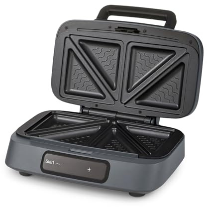 Morphy Richards GRILLX Toasted Sandwich Maker, Easy Clean Non-Stick Plates, Anti Hot Steam Wall, Times & LED Lamp, Cool Touch Handle, Anti-Slip Feet, Cord Storage, 800W, 450001