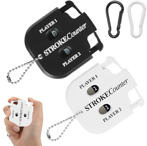 Menibeuty 2 Stück Golf Ergebnis Zähler, Golf Score Zähler Stroke Counter, Punktezähler Golf mit Schlüsselkette, Handzähler Klicker Zähler, Ergebnis Indikator, Golf Zähler für Golfspiele Punktezähler