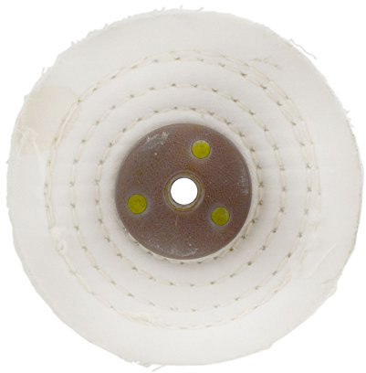 White Close Stitched Metal Polishing Buffing Mop 4 x 0.5 1 Section 2nd Stage